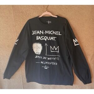 Neff Jean Michel Basquiat Shirt Mens Sz XL Black Graphic Print Long Sleeve